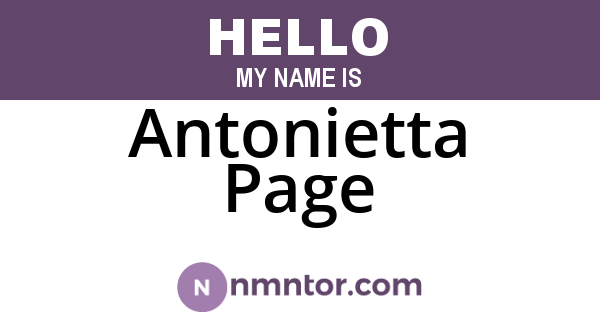 Antonietta Page