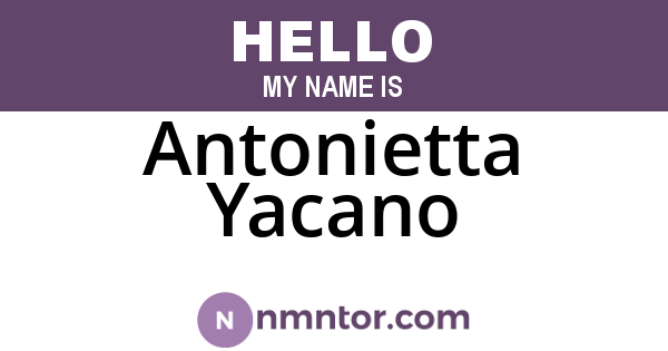 Antonietta Yacano