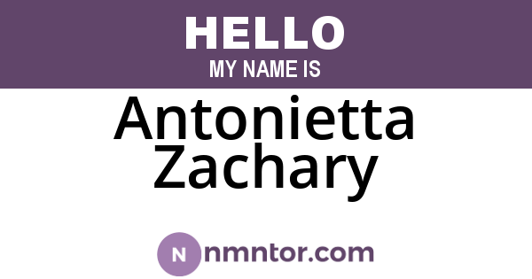 Antonietta Zachary
