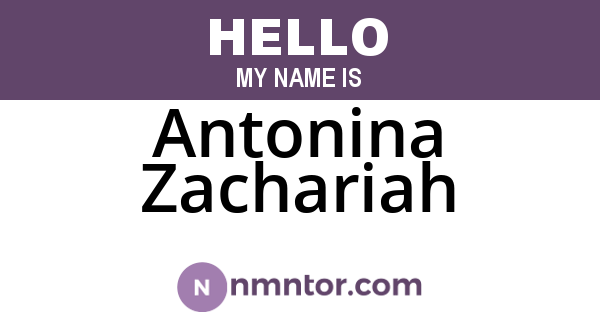 Antonina Zachariah