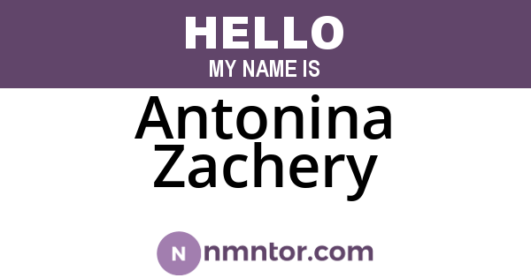 Antonina Zachery