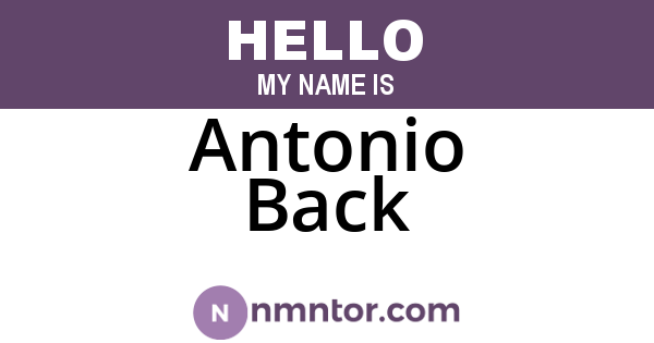 Antonio Back