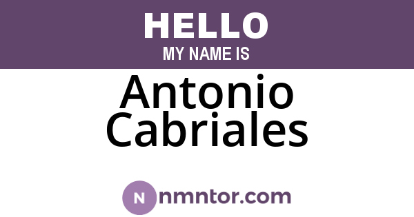 Antonio Cabriales