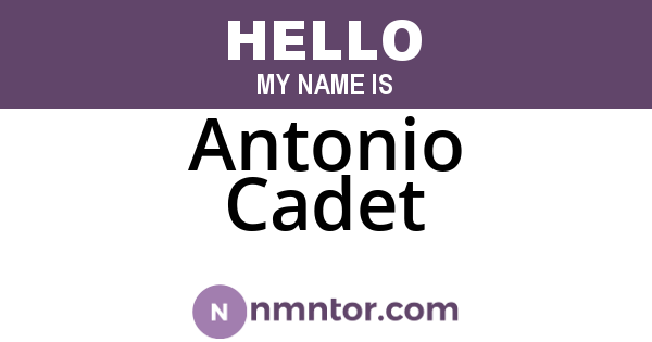 Antonio Cadet