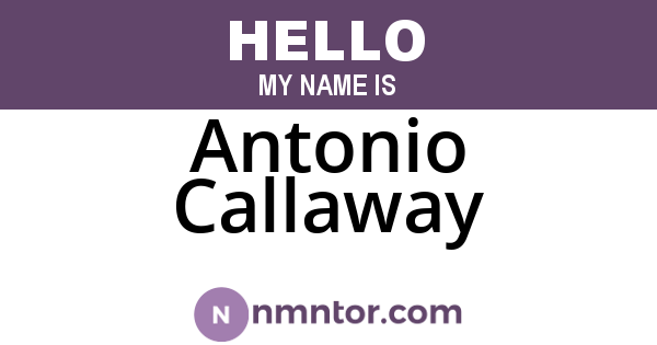 Antonio Callaway