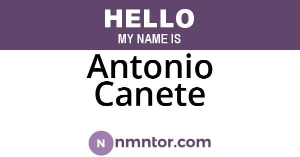 Antonio Canete