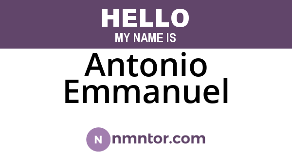 Antonio Emmanuel