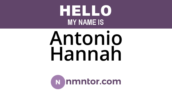 Antonio Hannah