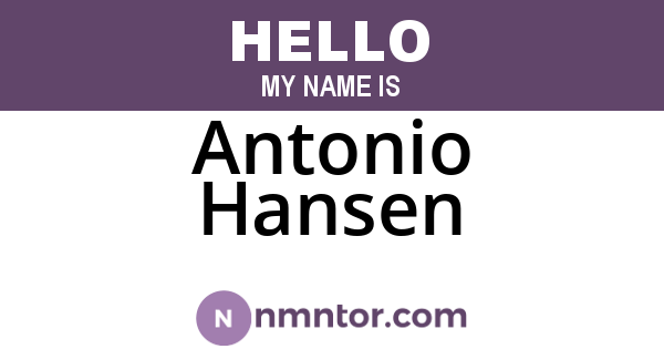 Antonio Hansen