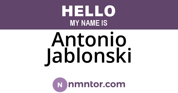 Antonio Jablonski