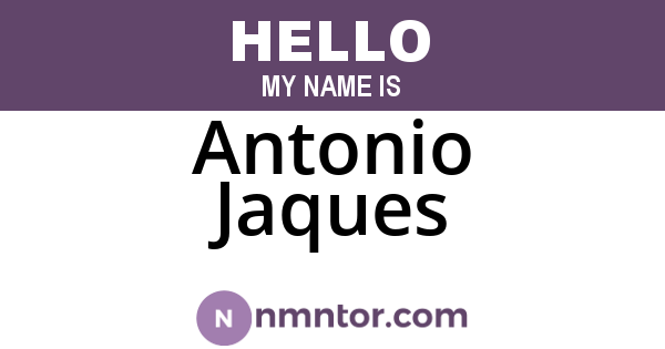 Antonio Jaques