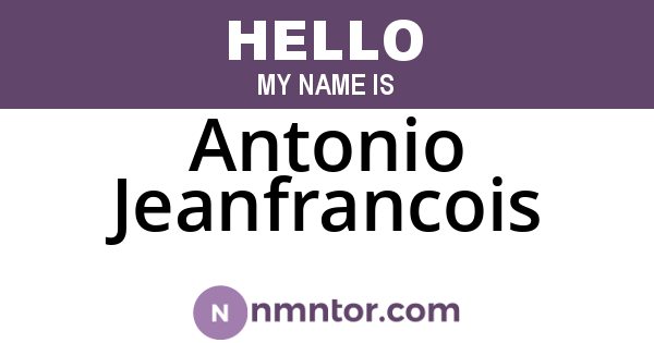 Antonio Jeanfrancois