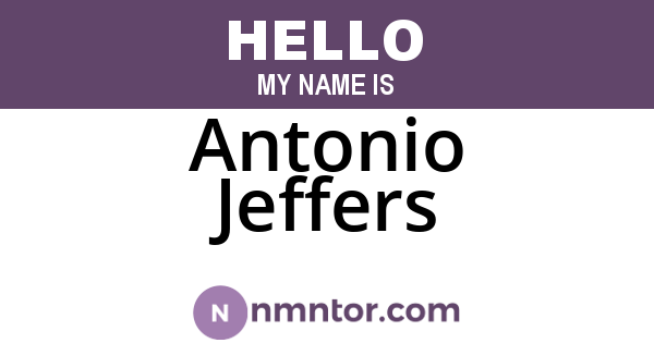 Antonio Jeffers