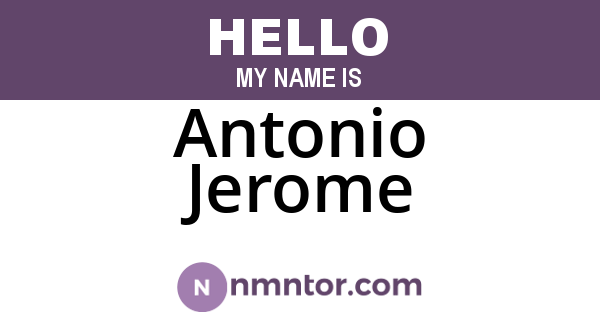 Antonio Jerome