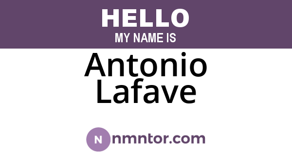 Antonio Lafave