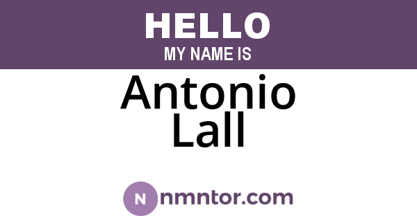 Antonio Lall