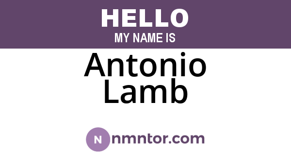 Antonio Lamb