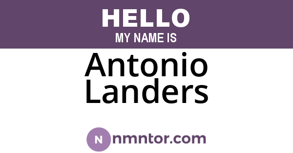 Antonio Landers