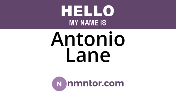 Antonio Lane