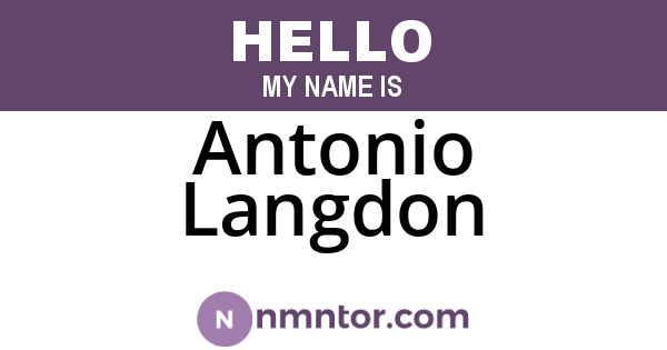Antonio Langdon