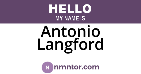 Antonio Langford