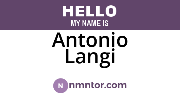 Antonio Langi