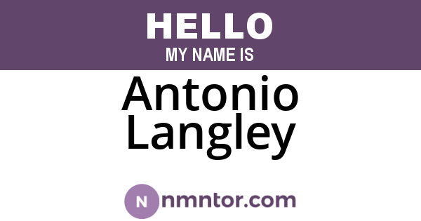 Antonio Langley
