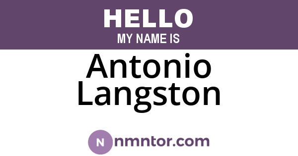 Antonio Langston