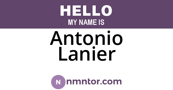 Antonio Lanier