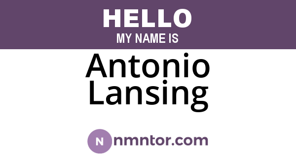Antonio Lansing