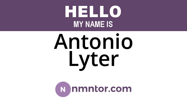 Antonio Lyter