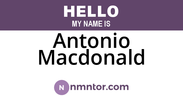 Antonio Macdonald