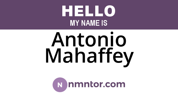 Antonio Mahaffey