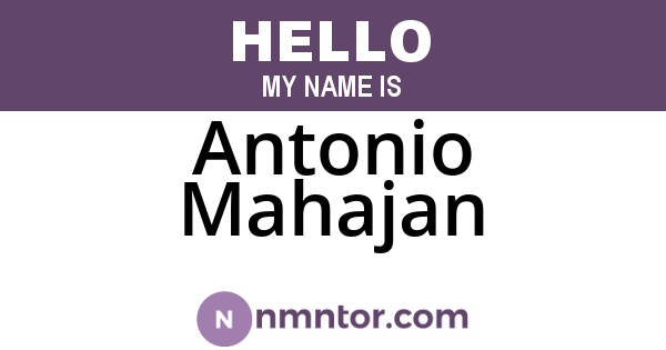Antonio Mahajan