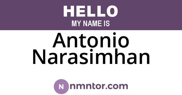 Antonio Narasimhan