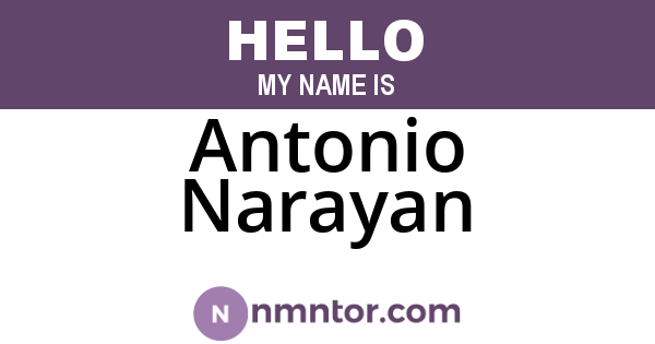 Antonio Narayan