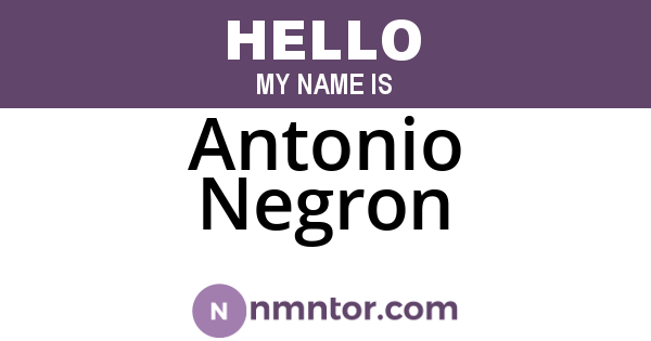 Antonio Negron
