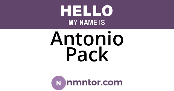Antonio Pack