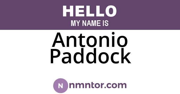 Antonio Paddock