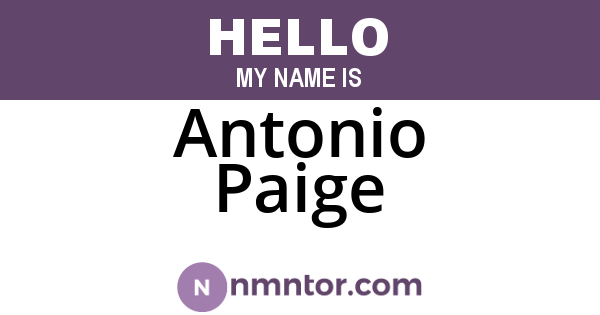 Antonio Paige