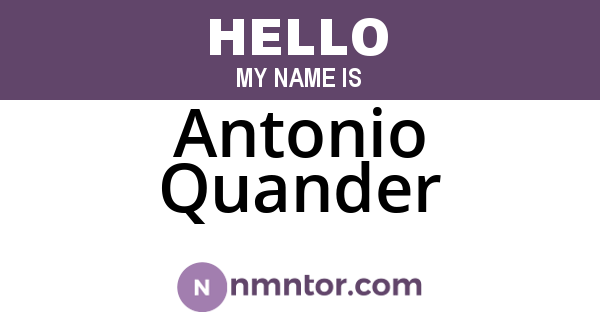 Antonio Quander