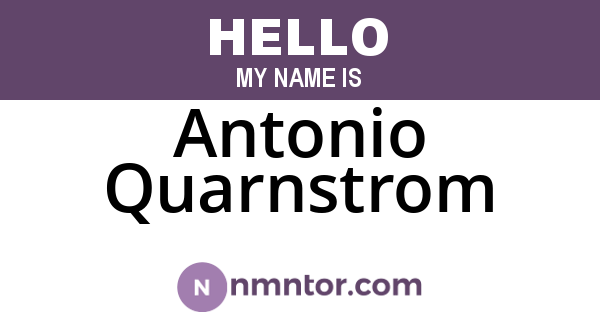 Antonio Quarnstrom