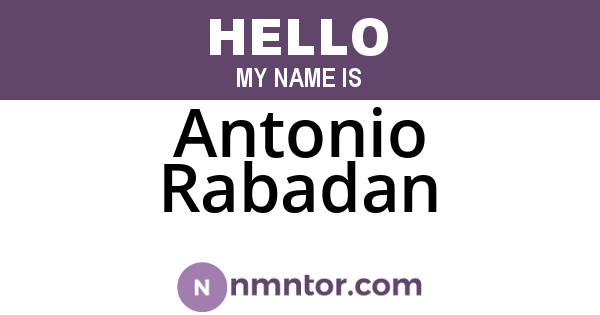 Antonio Rabadan