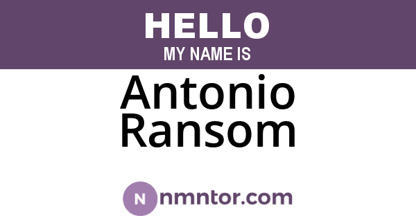 Antonio Ransom