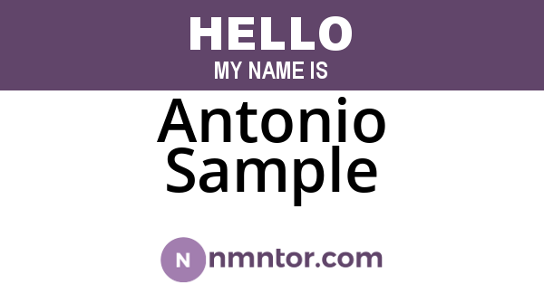 Antonio Sample