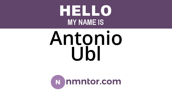 Antonio Ubl