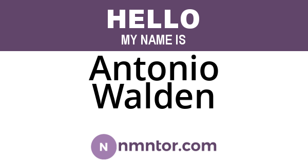 Antonio Walden