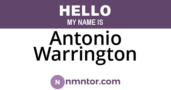 Antonio Warrington