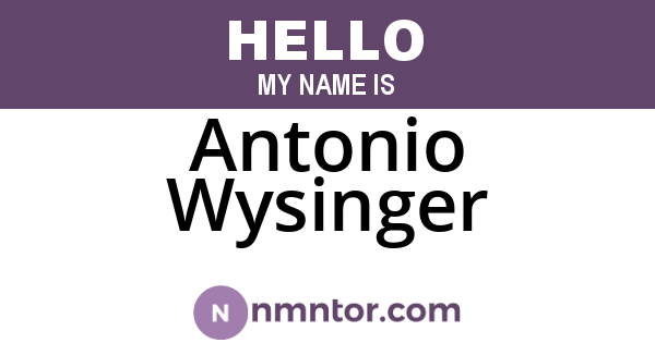 Antonio Wysinger