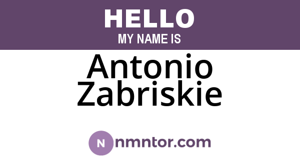 Antonio Zabriskie